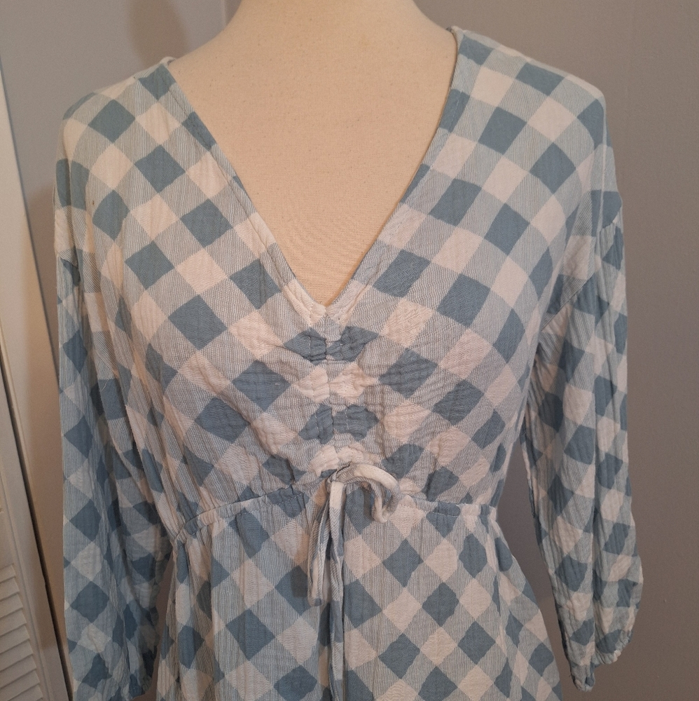 Cato cotton plaid textured dress sz medium *R - Picture 4 of 6